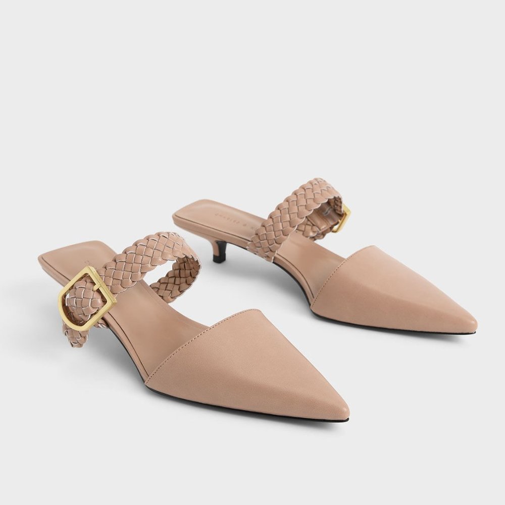 Charles & Kieth braided kitten heels